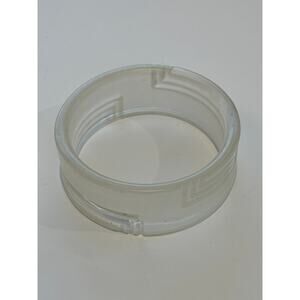 Vintage Frosted Lucite Bangle Bracelet Art Deco Style Etched